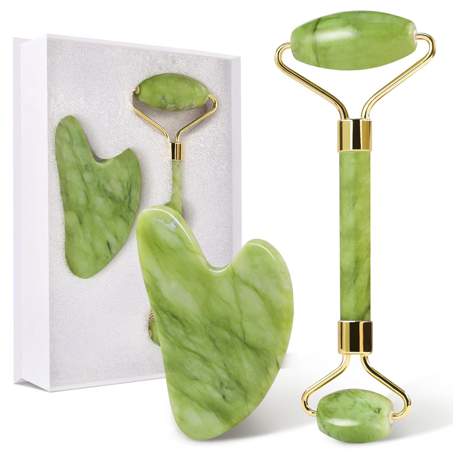 Facial Massage Jade marble Roller Double Heads