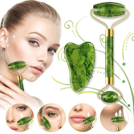 Facial Massage Jade marble Roller Double Heads