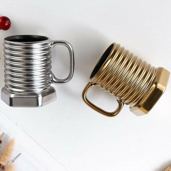 Screw Shape Ceramic Coffee Mug (Random Color) - Konnect Clicks