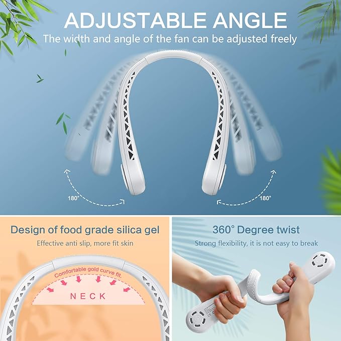 Portable Rechargeable Neck Fan USB