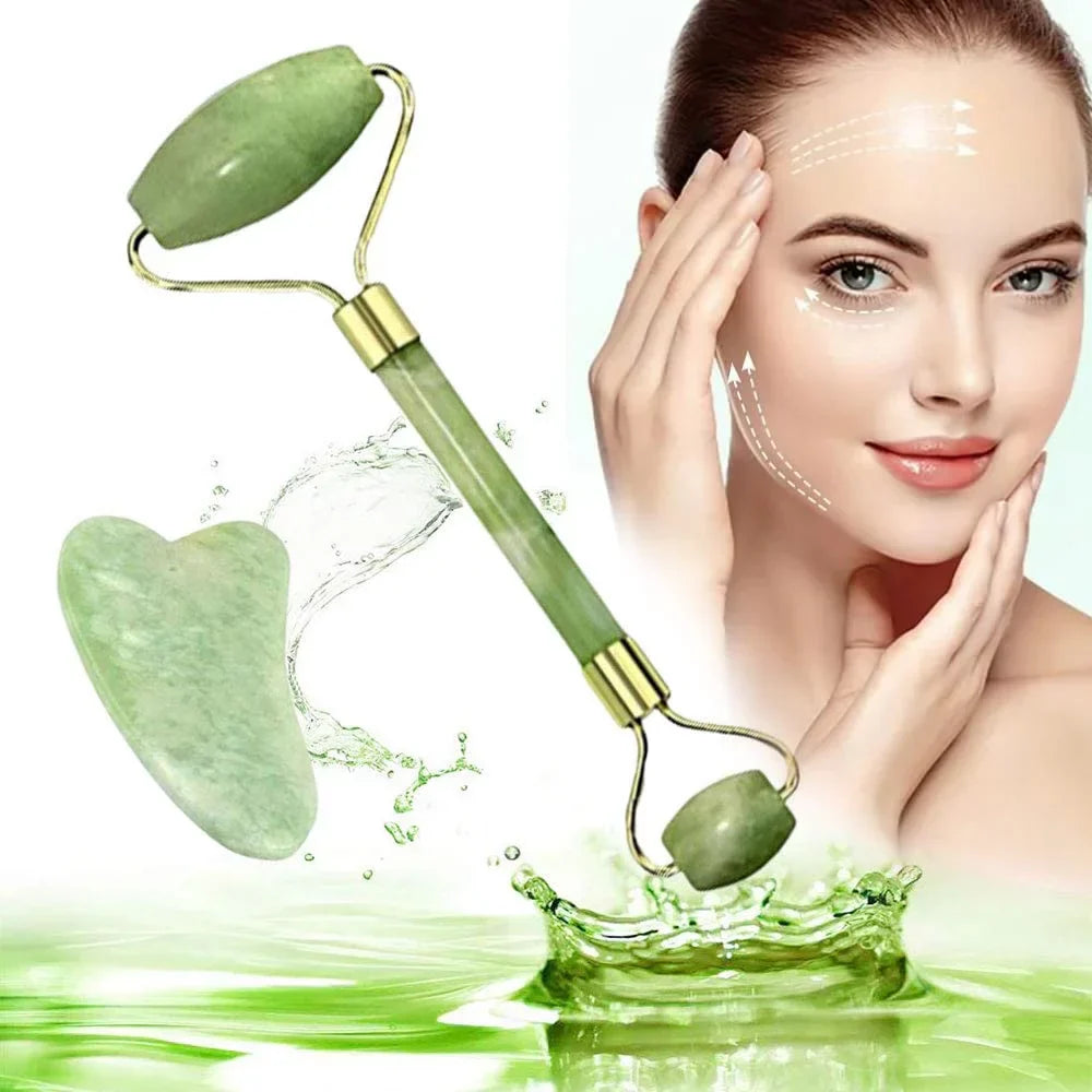 Facial Massage Jade marble Roller Double Heads