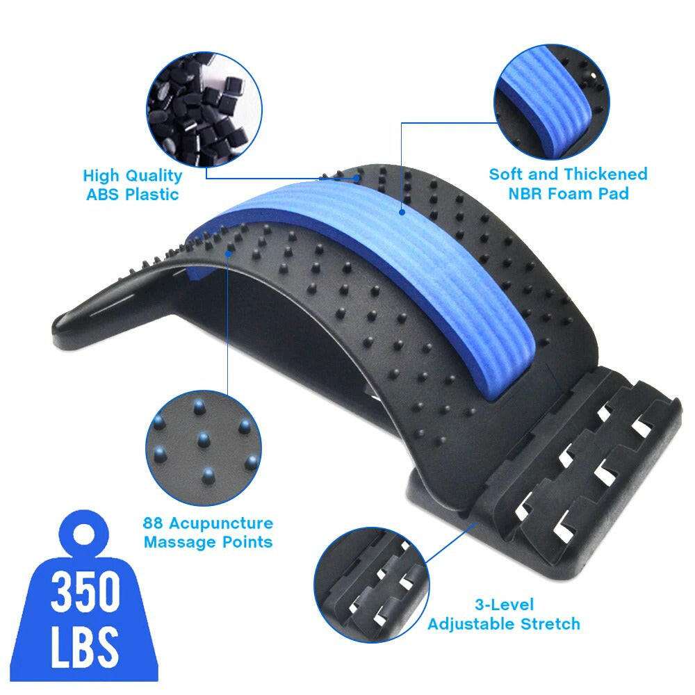 Back Massager Stretcher Spine Deck Pain Relief - Konnect Clicks