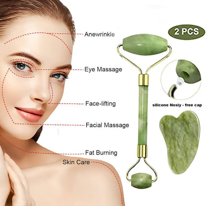 Facial Massage Jade marble Roller Double Heads